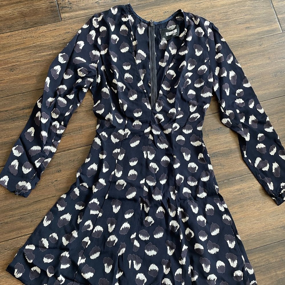 Reformation Long Sleeve Deep V Mini Dress - Size 4